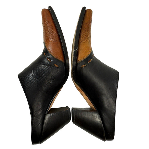 Lucchese Charlie 1 Horse Western Mules Size 6B Leather 2-Tone Pointed Cowgirl - Picture 7 of 10